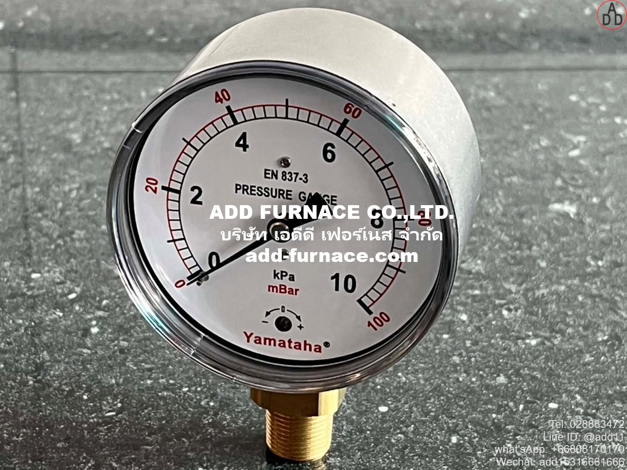Yamataha Pressure Gauge 0-10kPa(0-100mBar) 3/8PT (8)